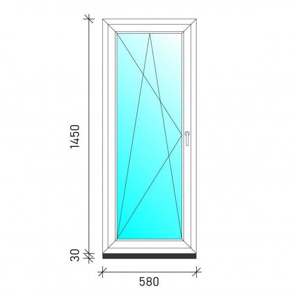 60×150 Bukó-nyíló műanyag ablak