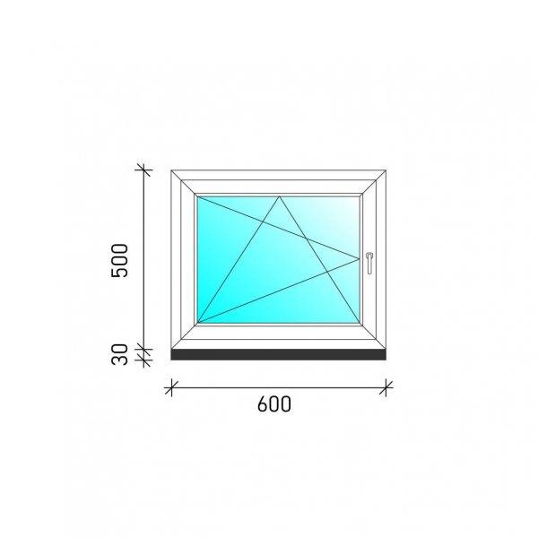 60×50 Bukó-nyíló műanyag ablak