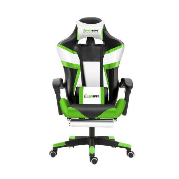 Herzberg HG-8082: Tri-Color Gaming and Irodai szék T-alakú akcentus zöld