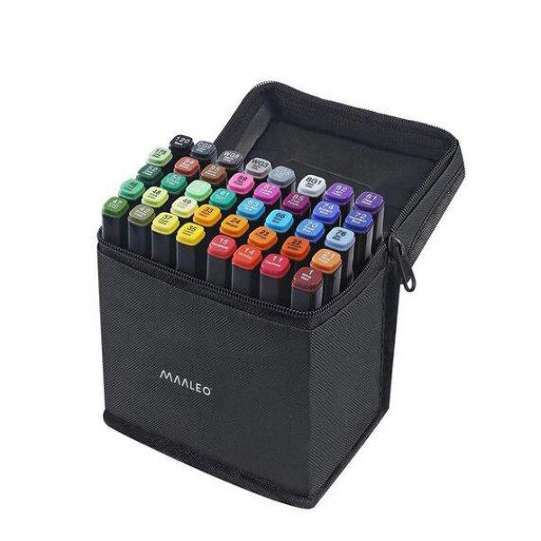 Kétvégű marker filctollkészlet táskában, 40 db-os, varázslatos színekben