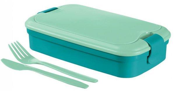 Box Curver® Picnic Lunch & Go, 1300 ml, kék, dózis, vágóval, 103x230x70 mm