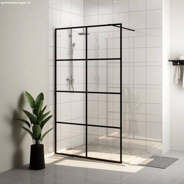 Fekete zuhanyfal átlátszó ESG üveggel 140 x 195 cm