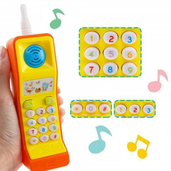 Zenélő, retro mobiltelefon alakú elemes játék babáknak gombokkal és
hanghatásokkal (BBJ)