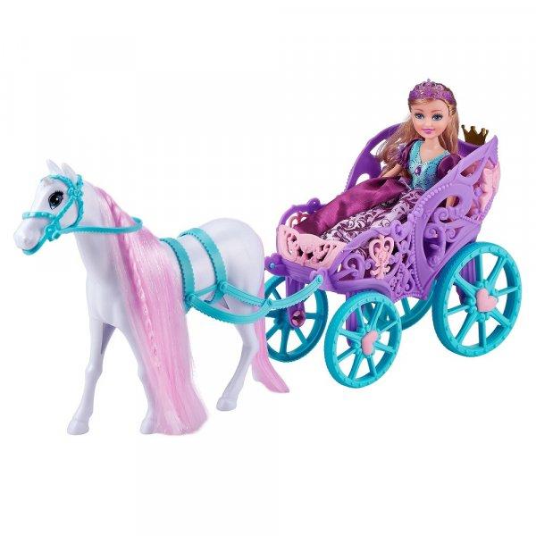 Mesebeli lovashintón utazó hercegnő - gyönyörű lovaskocsi játékkészlet
kislányoknak - 30 x 16 x 10 cm