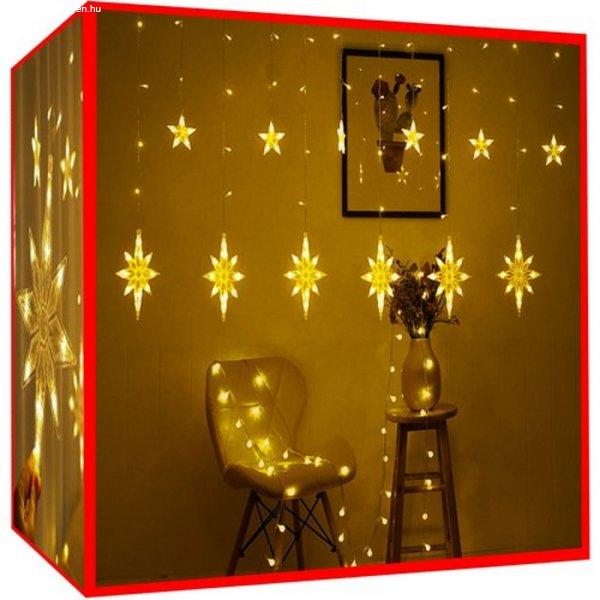 186 LED-es karácsonyi fényfüggöny csillagokkal - 3 m, meleg fehér
(BB-17226)
