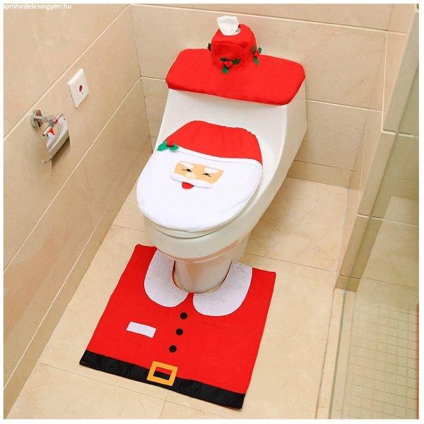 3 részes karácsonyi toalett szőnyeg szett télapó mintával - karácsonyi wc
dekor puha anyagból (BB-4789)