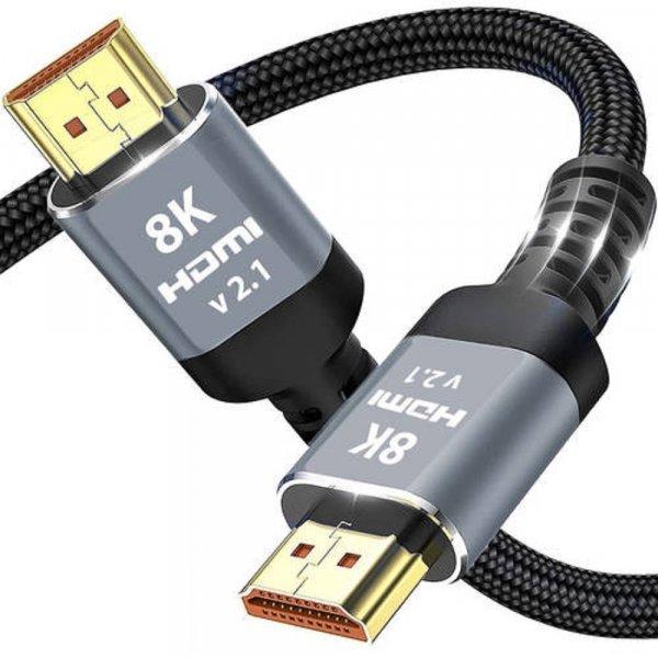 HDMI 2.1 kábel - 8K HDMI kábel - gubancmentes, 2 m (BB-19909)
