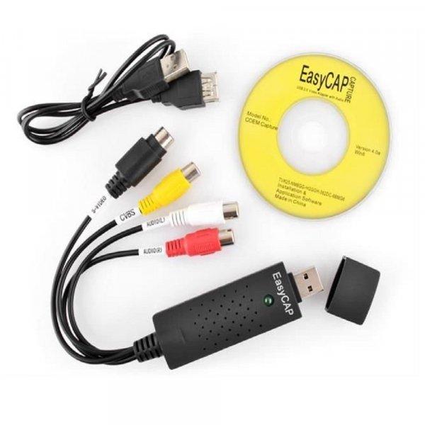 Easycap USB 2.0 videó digitalizáló adapter - mentse le régi felvételeit VHS
kazettákról (BB-0085)