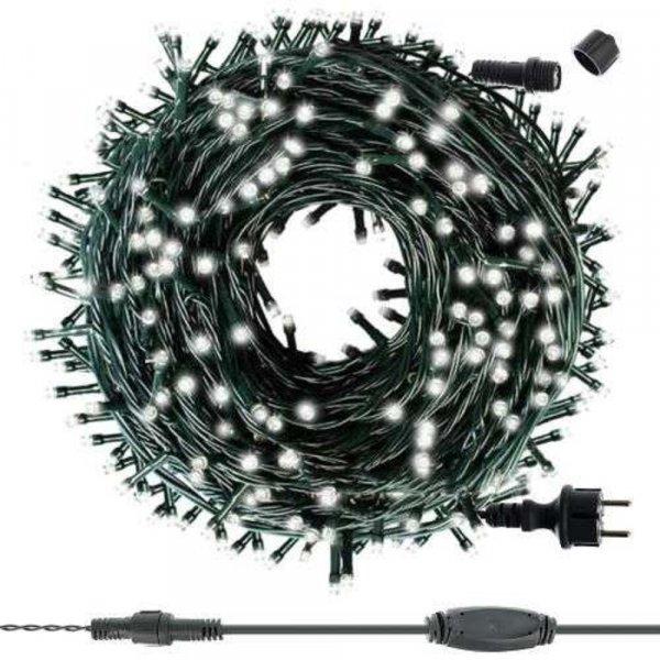 200 LED-es, toldható karácsonyi fényfüzér kül-, és beltérre egyaránt -
21,6 m, hideg fehér (BB-11366)