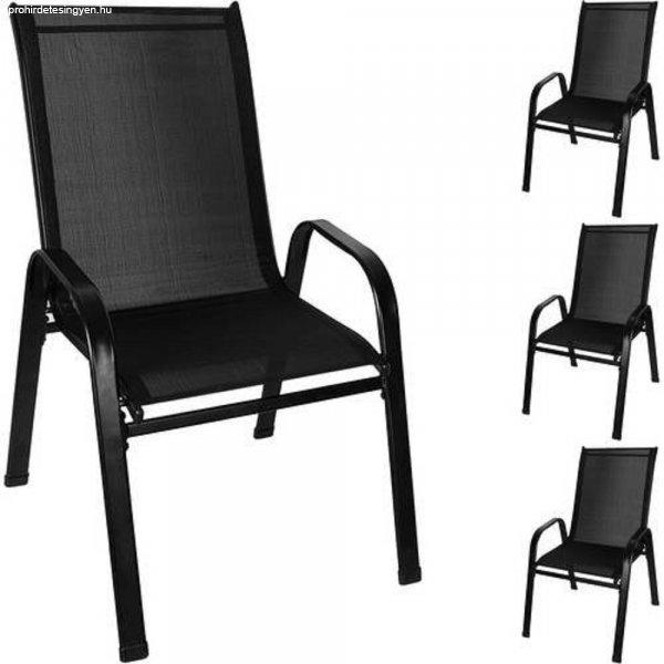 4 részes rakásolható, elegáns kerti székkészlet - időjárásálló, max
terhelhetőség 150 kg (BB-20871)