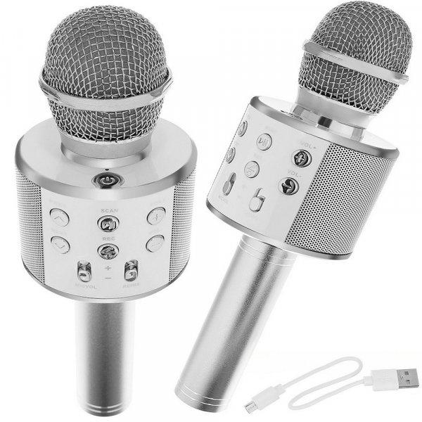 Vezeték nélküli Bluetooth Karaoke mikrofon beépített hangszóróval -
ezüst (BB-8997)