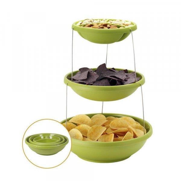 3 szintes kihajtható mágneses nasi tartó edény - összecsukható emeletes
party csemege tartó és szervírozó mély, zöld (BBM)