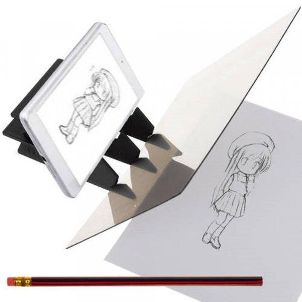 Rajzprojektor, kivetítő mobiltelefonnal és táblagéppel való rajzoláshoz -
ceruzával, papírlapokkal, 11x19x17cm  (BB-20443)