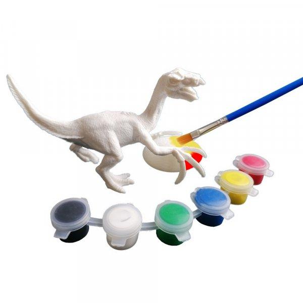 Kreatív 3D dinoszaurusz kifestő készlet velociraptorral, dínó tojással,
ecsettel és festékekkel (BBMJ)