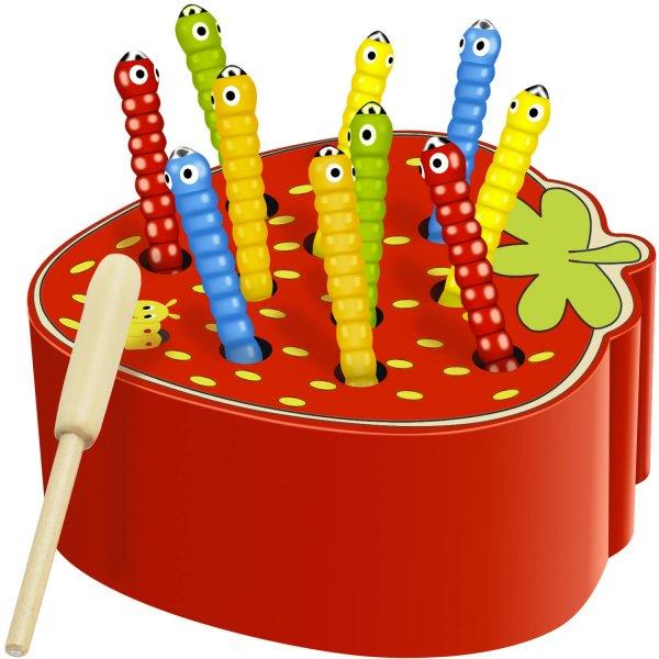 Halászd ki a kukacot! - mágneses kézügyesség fejlesztő játék gyerekeknek
- kukac figurákkal és eper alakú játék táblával (BB-10978)
