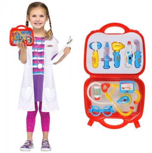 Kis méretű hordozható orvosi készlet hanghatásokkal orvosi táskában -
oktató játék (BB-6118) (BBJ)