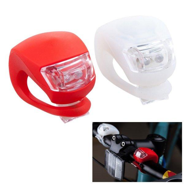 2 db-os LED-es kerékpár lámpa szett szilikon borítással (BBV) (BBL)