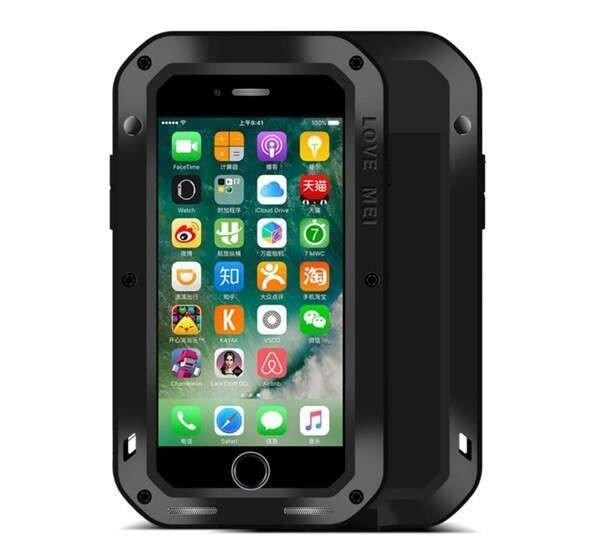 LOVE MEI Powerful defender telefonvédő (fém keret, extrém ütésálló,
cseppálló, porálló + Gorilla Glass üveg) FEKETE [Apple iPhone SE 3 ...
