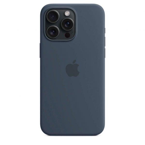 Apple iPhone 15 Pro Max Silicone Case w MagSafe - Storm Blue