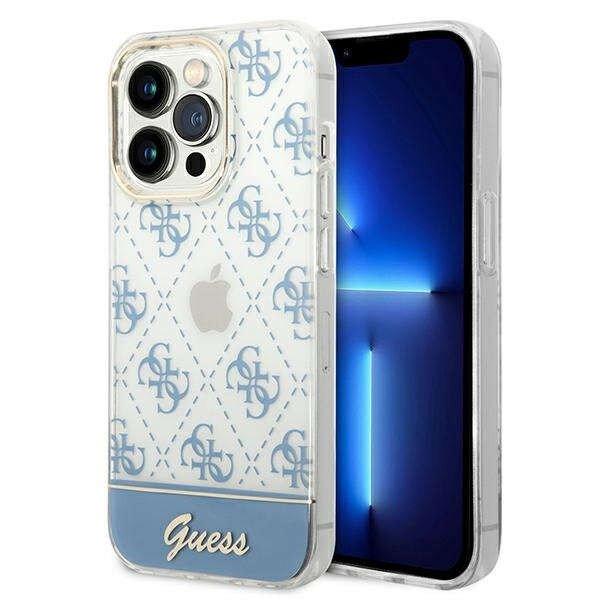 Guess 4G Stripe Script Logo Electroplated Pattern - telefontok iPhone 14 Pro
kék