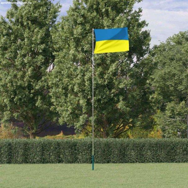 vidaXL alumínium ukrán zászló és rúd 5,55 m