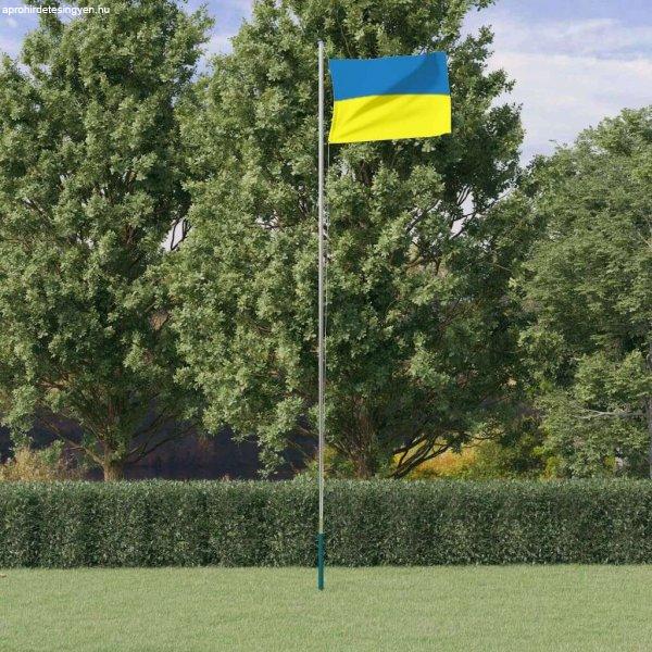 vidaXL alumínium ukrán zászló és rúd 6,23 m