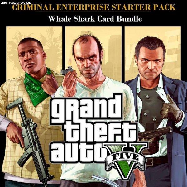 Grand Theft Auto V + Criminal Enterprise Starter Pack (DLC) + Whale Shark Cash
Card ($4.250.000) Bundle (Digitális kulcs - PC)
