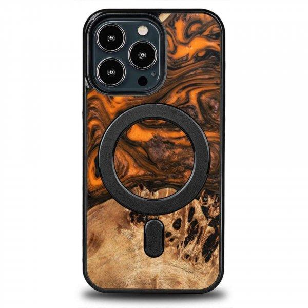 Fa és gyanta tok iPhone 13 Pro MagSafe Bewood Unique Orange telefonhoz -
narancssárga és fekete