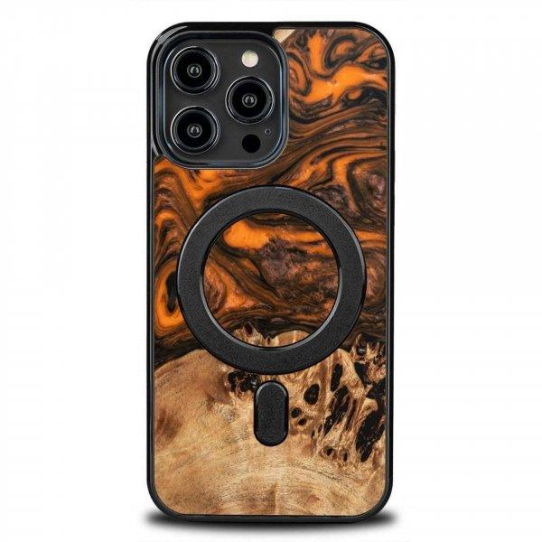 Fa és gyanta tok iPhone 14 Pro Max MagSafe Bewood Unique Orange telefonhoz -
narancssárga és fekete