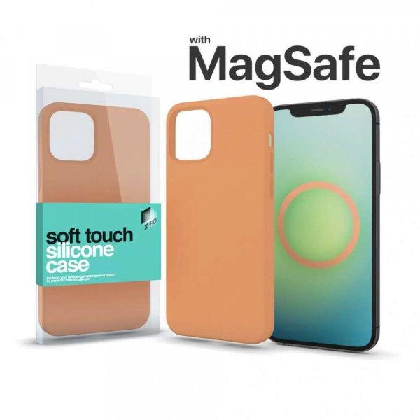 MagSafe rögzítésű Soft Touch Szilikon tok Iphone 15 Pro Max készülékhez -
narancs