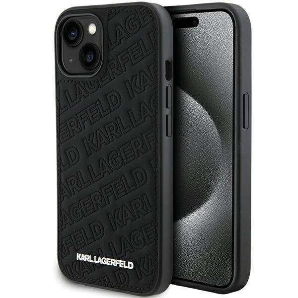 Karl Lagerfeld steppelt K mintás tok iPhone 15 - fekete