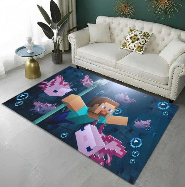 Gamer gyerek szőnyeg, bársony flanel, Steve úszik, 80 x 120 cm