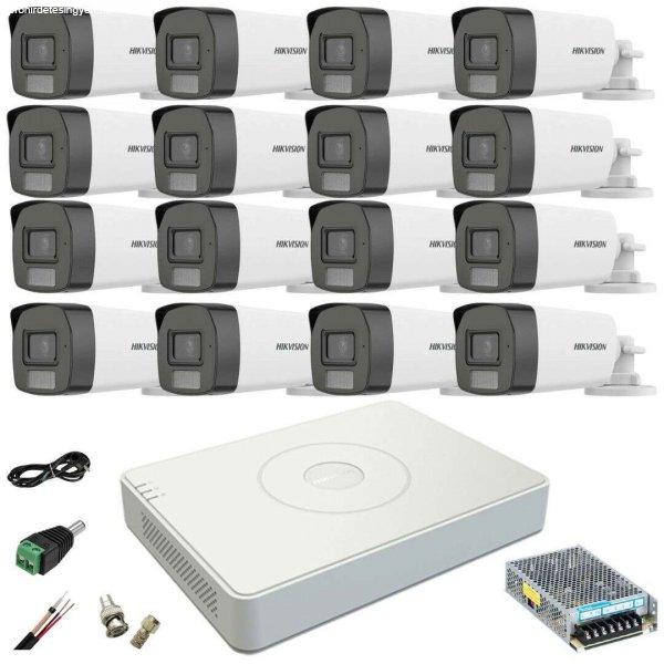 CCTV rendszer: 16 kamera: Hikvision, 5MP, Dual Light, WL, 40m, IR, 40m, DVR, 4MP
mellékelt tartozékokkal;