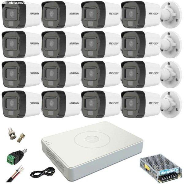 CCTV rendszer: Hikvision, 16 kamera, 5MP, Dual Light, IR, 25m, WL, 20m, DVR,
AcuSense, 4MP tartozékokkal