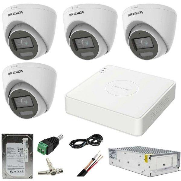CCTV rendszer: Hikvision, 4 kamera: 2MP, Dual Light, WL, 20m, IR, 40m, DVR, 4MP,
AcuSense, mellékelt tartozékokkal, 500GB HDD