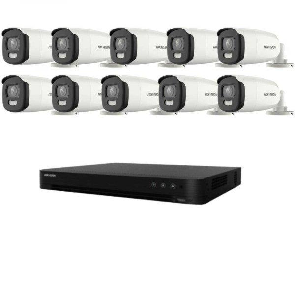 Hikvision Surveillance System 10 kamera 5MP ColorVu színes éjszakai 40m DVR 16
csatornával 8MP