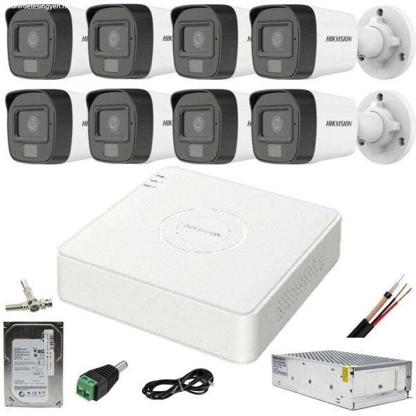 CCTV rendszer: Hikvision, 8 kamera: 5MP, Dual Light, IR, 25m, WL, 20m DVR, 4MP
mellékelt tartozékokkal: HDD, 1TB