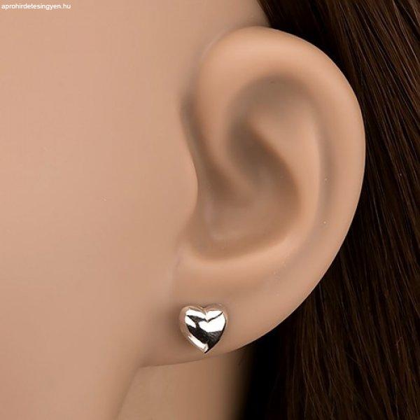Bedugós fülbevaló 925 ezüstből - domború sima szívecske