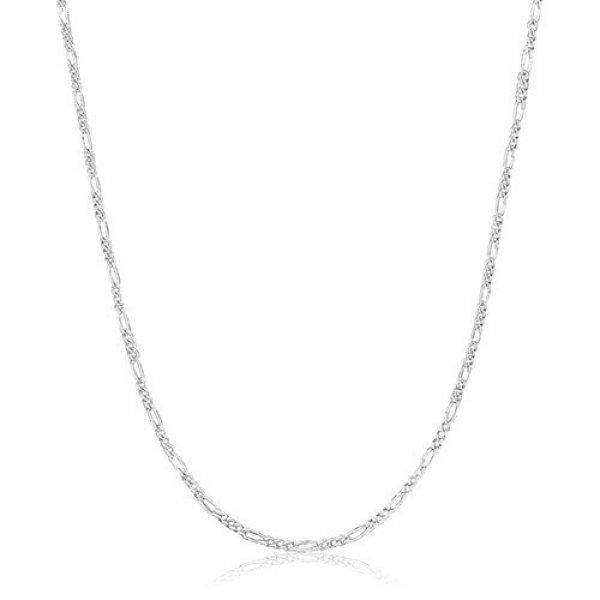 925 ezüst lánc - Figaro minta, lemetszett csillogó szélek, 1,6 mm