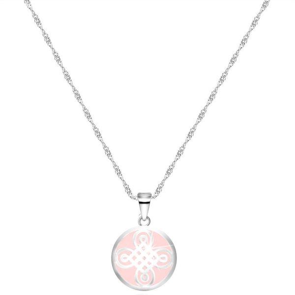 925 ezüst nyaklánc – kör alakú medál, kelta motívum, rózsaszín
háttér