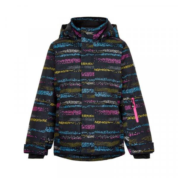 COLOR KIDS-GIRLS Ski jacket AOP, AF 10.000,phantom Fekete 128