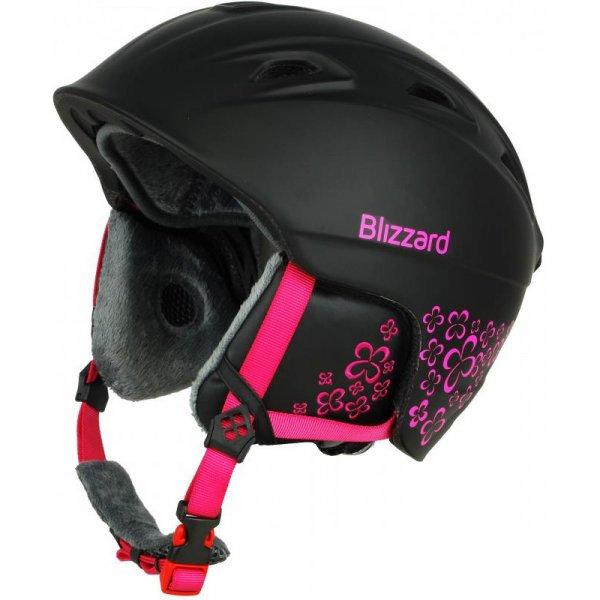 BLIZZARD-W2W Demon ski helmet, black matt/magenta flowers Fekete 56/59 cm 2022