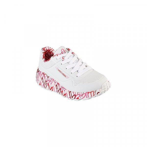 SKECHERS-Uno Lite Lovely Luv white/red