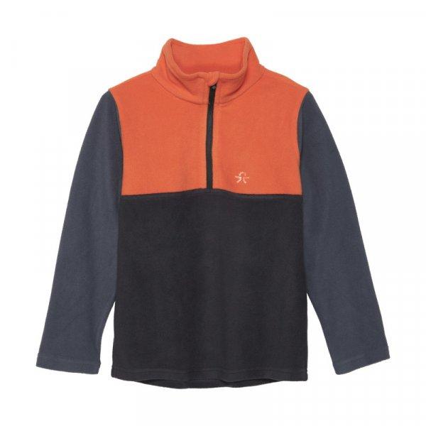 COLOR KIDS-Fleece Pulli - Colorblock, orange Narancssárga 164