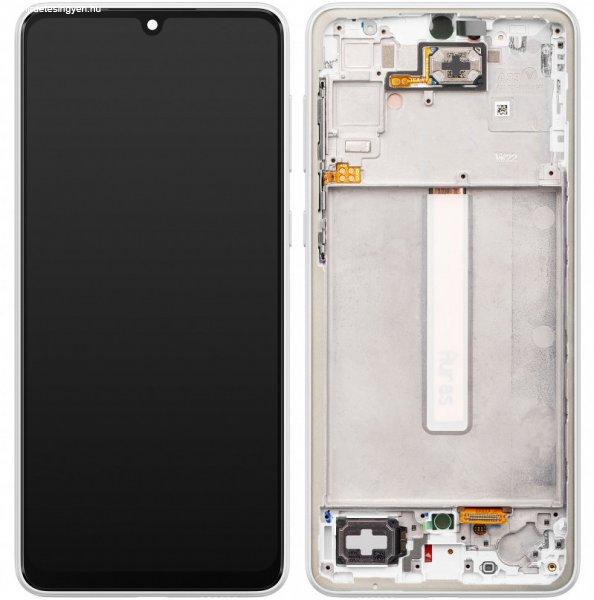 Samsung A336 Galaxy A33 5G fehér gyári LCD kijelző érintővel és kerettel