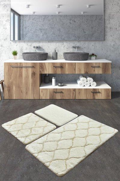 İnfinitiy Akril fürdőszoba szőnyeg szett (3 darab) ECRU