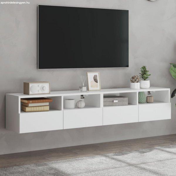 2 db fehér szerelt fa fali TV-szekrény 80 x 30 x 30 cm