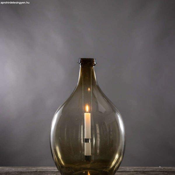 Lámpás újrahasznosított üvegből, kivehető gyertyatartóval, B, 51 cm