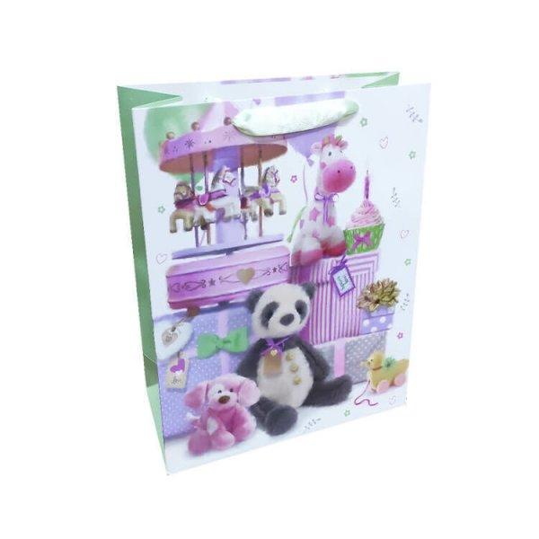 Ajándéktasak - kicsi (panda maci ajándékokkal és körhintával)