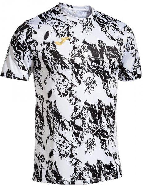 fekete-fehér mintás funkcionális póló joma lion rövid ujjú póló